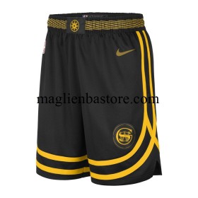 Golden State Warriors Pantaloncini Nike 2023-2024 City Edition Nero Swingman - Uomo